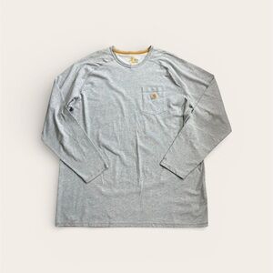 Carhartt Mens Gray Shirt Long Sleeve Crew Neck Size 3XL TALL
